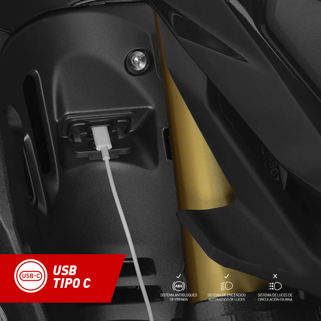Puerto USB de moto tipo c  