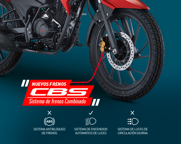 Frenos CBS de moto deportiva Honda