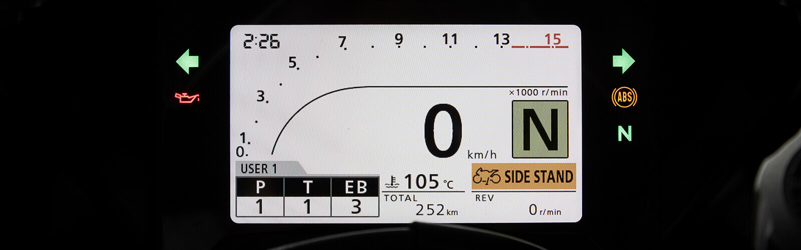 Selector de potencia a través de la pantalla TFT con la CBR 1000 SP1
